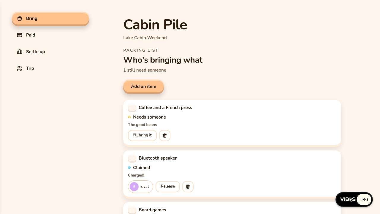 Platform screenshot of the Group plans app built in round six
